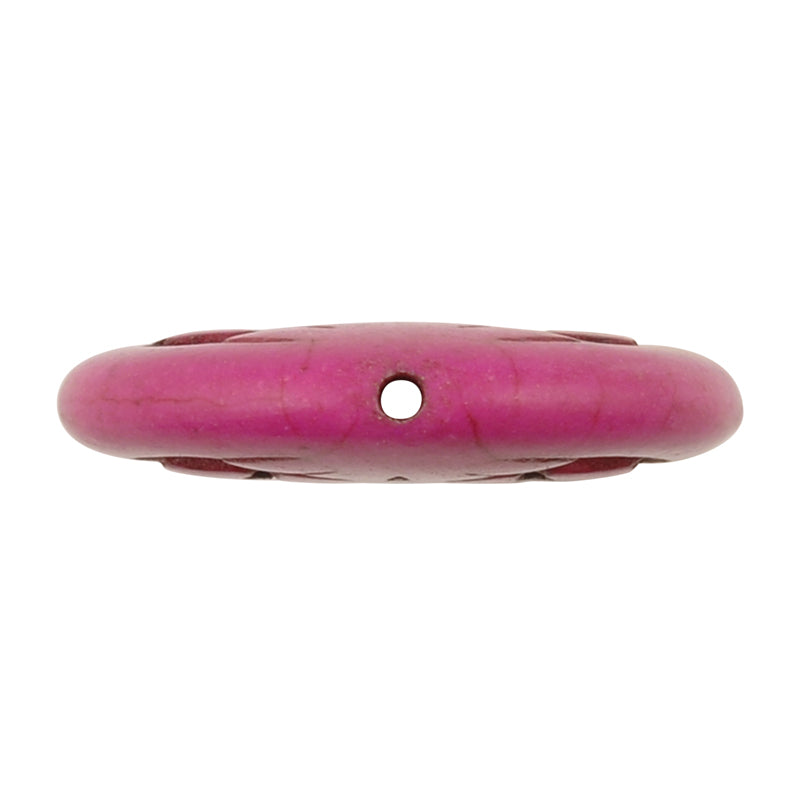 Gemstone Beads-25mm Flat Round Pumpkin Bead-Violet-Quantity 1