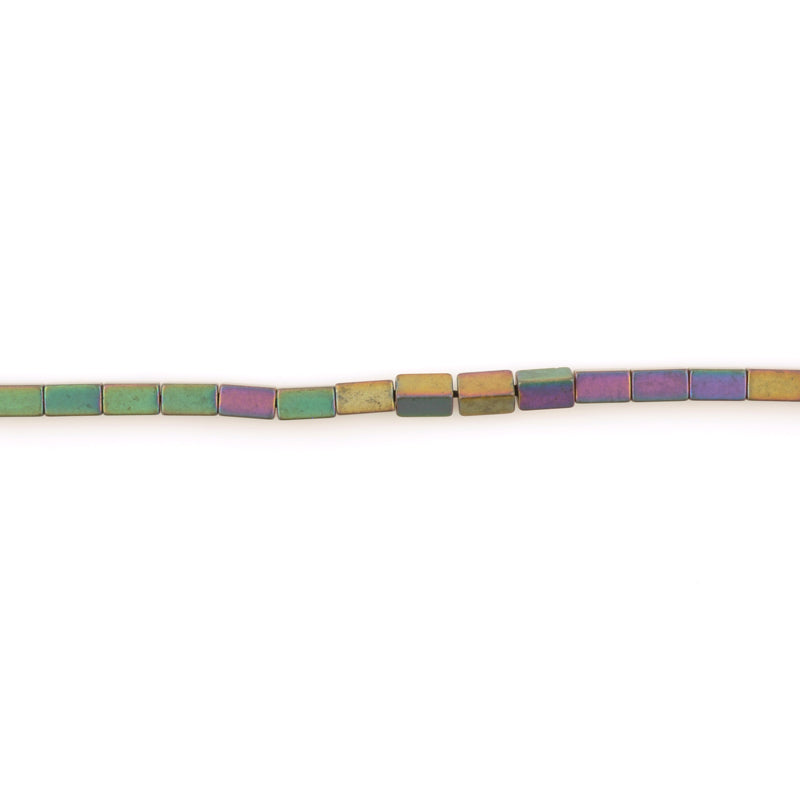 Gemstone Beads-2x5mm Titanium Hematite Tube-Matte AB-Quantity 1
