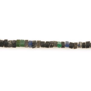 Gemstone Beads-4-10mm Roman Glass-Graduated-Black and Green-Quantity 1 Strand