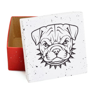 Gift Boxes-Bulldog-Paper Mache-Square-X-Small-Quantity 1