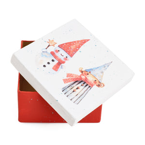 Gift Boxes-Christmas Gnomes-Paper Mache-Square-X-Small-Quantity 1