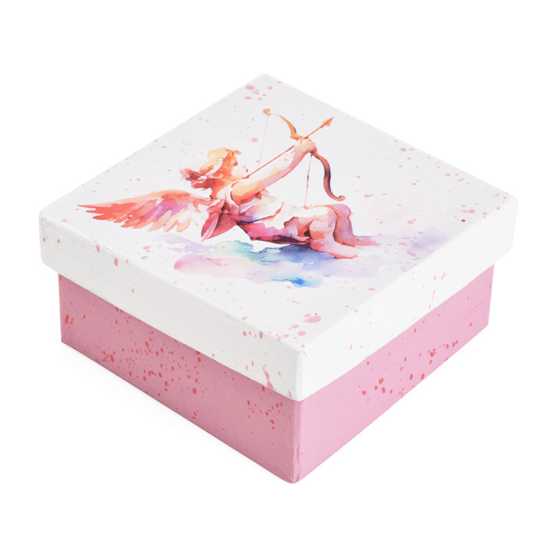 Gift Boxes-Cupid Arrow Watercolor-Paper Mache-Square-X-Small-Quantity 1 Tamara Scott Designs