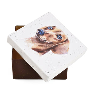 Gift Boxes-Dachshund Portrait-Paper Mache-Square-X-Small-Quantity 1