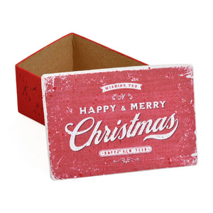 Gift Boxes-Vintage Merry Christmas-Paper Mache-Rectangle-X-Small-Quantity 1