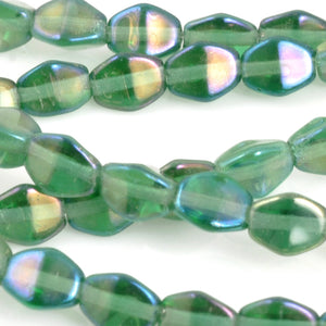 Glass-3mm Pinch Bead-Luster Iris Emerald-Czech-Quantity 1