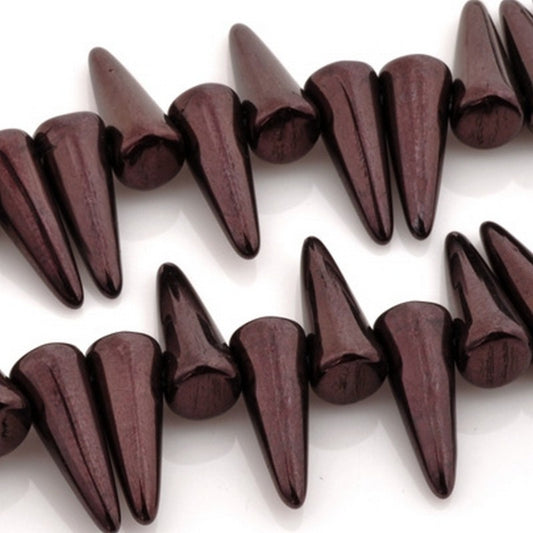 Glass-5x13mm Spike-Jet Vega-Czech-Quantity 25