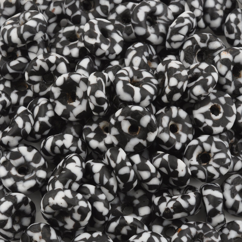Glass Beads - Powdered - Ghana - Black and White - Tamara Scott