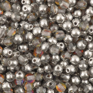 Glass Beads-4mm Round-Crystal Volcano-Czech-Quantity 50 Loose