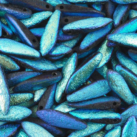 Glass Daggers-Jet Full AB-Etched-Czech