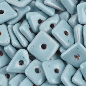 Ceramic Beads-14mm Abstract-Stone Blue