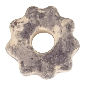 Ceramic Beads-9mm Ridged Disc-Dark Taupe Splash