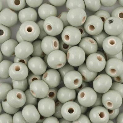 Ceramic Beads-12mm Round-Honeydew-Enamel