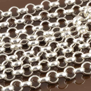 Jewelry Chain-8mm Large Brass Rolo-Silver
