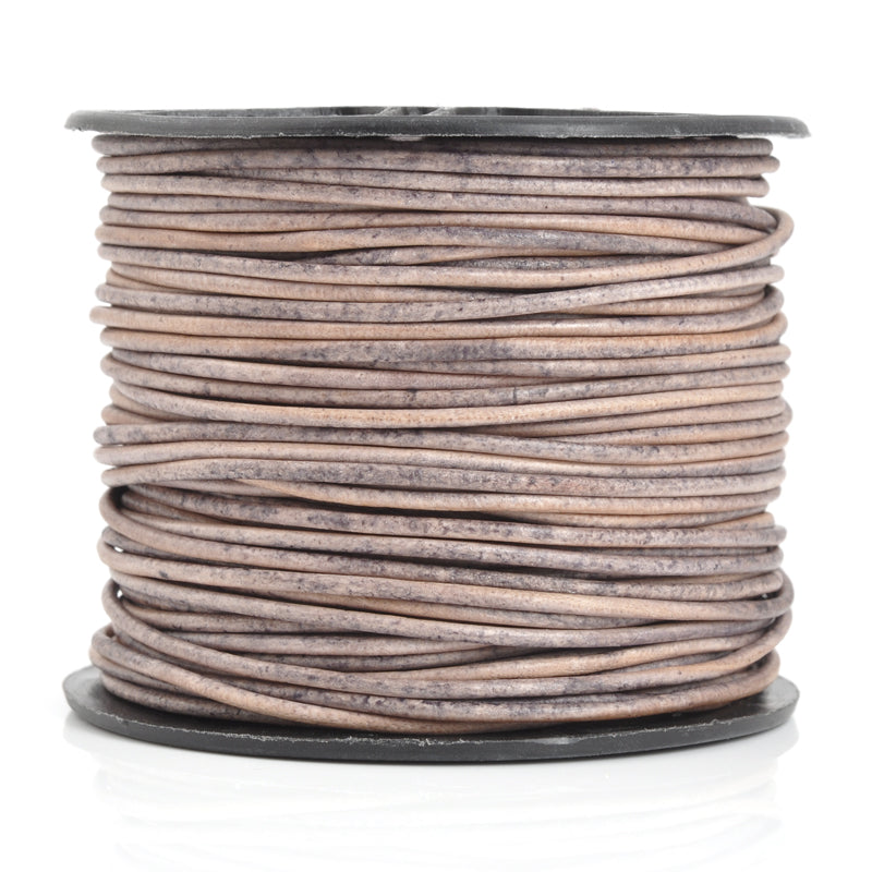 Leather Cord-1.5mm Round-Soft-Natural Grey-LT-10 Meters