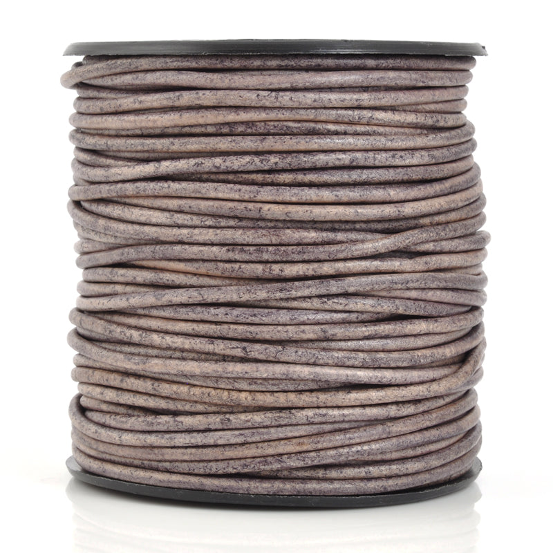 Leather Cord-3mm Round-Soft-Natural Grey-LT-10 Meters