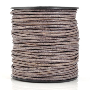 Leather Cord-3mm Round-Soft-Natural Grey-LT-10 Meters