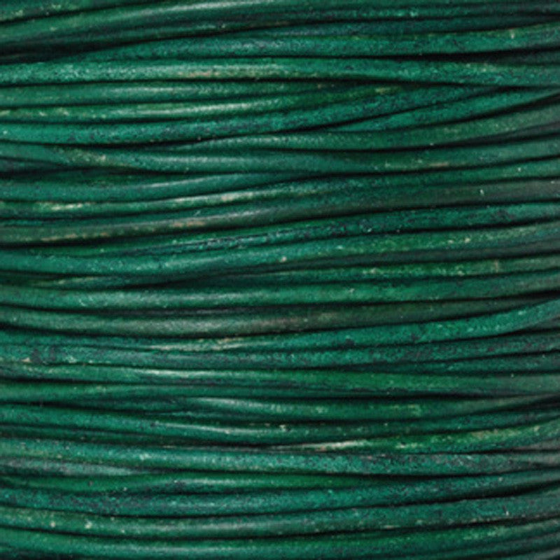 Leather Cord-Round-Natural Turquoise
