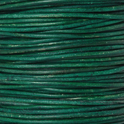 Leather Cord-Round-Natural Turquoise