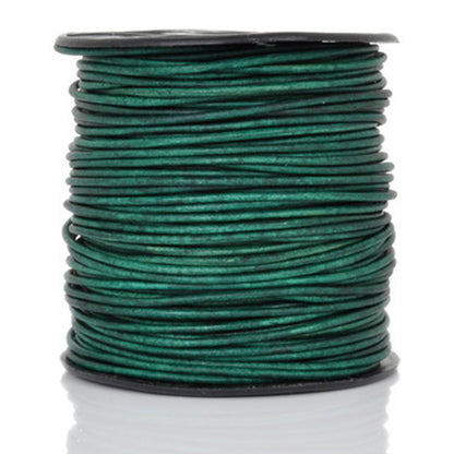 Leather Cord-Round-Natural Turquoise