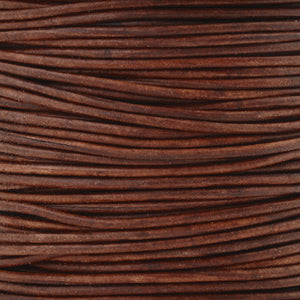 Leather Cord-Round-Soft-Natural Red Brown