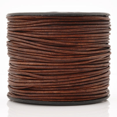 Leather Cord-Round-Soft-Natural Red Brown