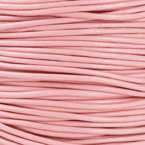 Leather Cord-Round-Soft-Light Pink