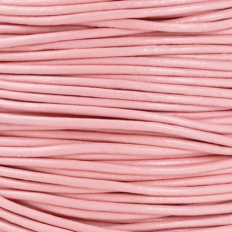 Leather Cord-Round-Soft-Light Pink