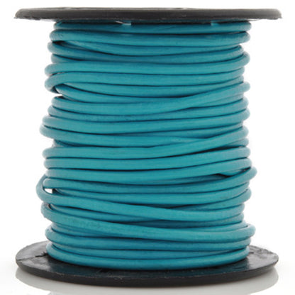 Leather Cord-Round-Soft-Turquoise