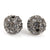 Metal Beads-12mm Round Cubic Zirconia Rhinestone Pave-Gunmetal-Grey Crystal-Quantity 1
