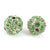 Metal Beads-12mm Round Cubic Zirconia Rhinestone Pave-Silver-Lime Green-Quantity 1