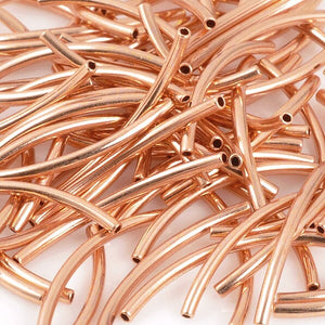 Metal Beads-20x1.2mm Curved Tube-Copper Plate