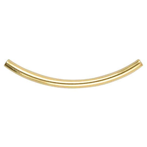 Metal Beads-20x1.2mm Curved Tube-Gold Plate