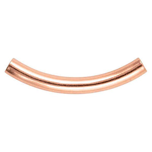 Metal Beads-26x3.2mm Curved Tube-Copper Plate