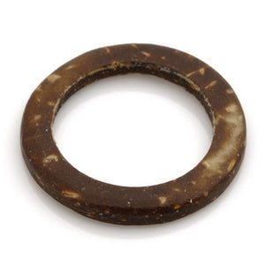 Natural-25x18mm Coconut Ring-No Beading Hole-Brown-Quantity 12