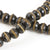 Natural-8mm Nepal Mala Bead-Silver Inlaid Black-Quantity 5 Loose Beads