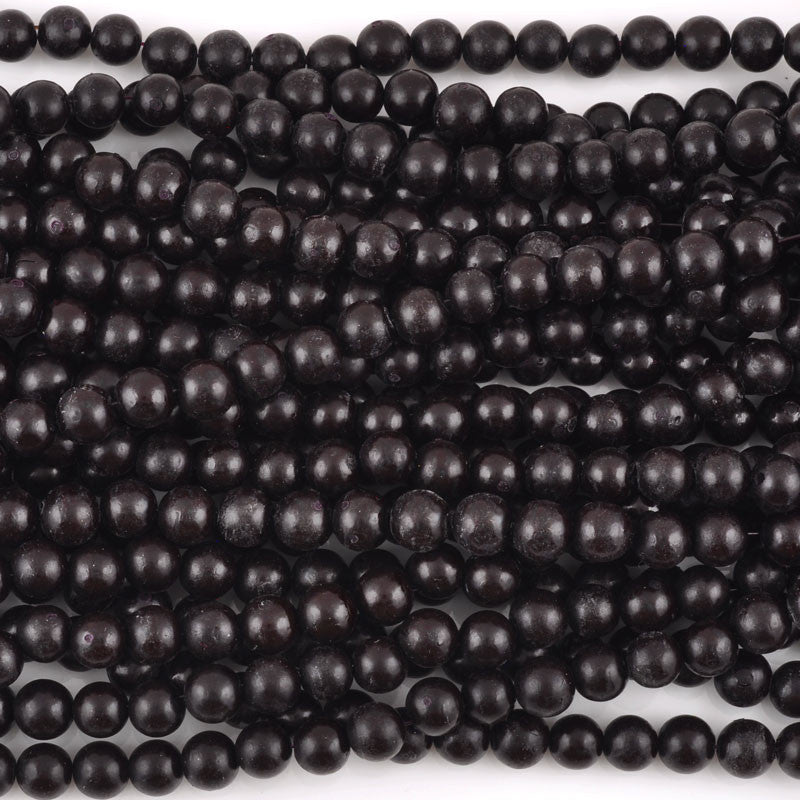 Natural Beads-8mm Round-Buri-Black