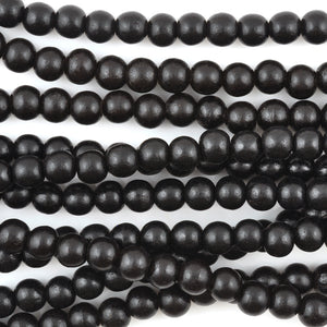 Natural Beads-8mm Round Mala-Black-108 Beads-Quantity 1 Strand