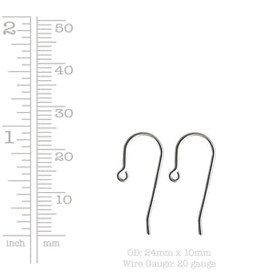 Nunn Design-Brass-24x10mm Ear Wire Small Hook-Sterling Silver