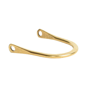 Nunn Design-Brass-29mm Wire Frame Horseshoe Short-Double Hole-Antique Gold
