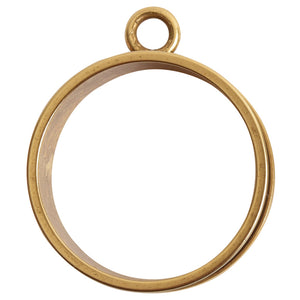 Nunn Design-Brass-Deep Channel Open Bezel Large Circle Single Loop