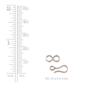 Nunn Design Clasp-Hook & Eye Clasp-Antique Silver-Quantity 1