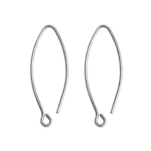 Nunn Design-Ear Wire Open Oval Mini-Antique Silver