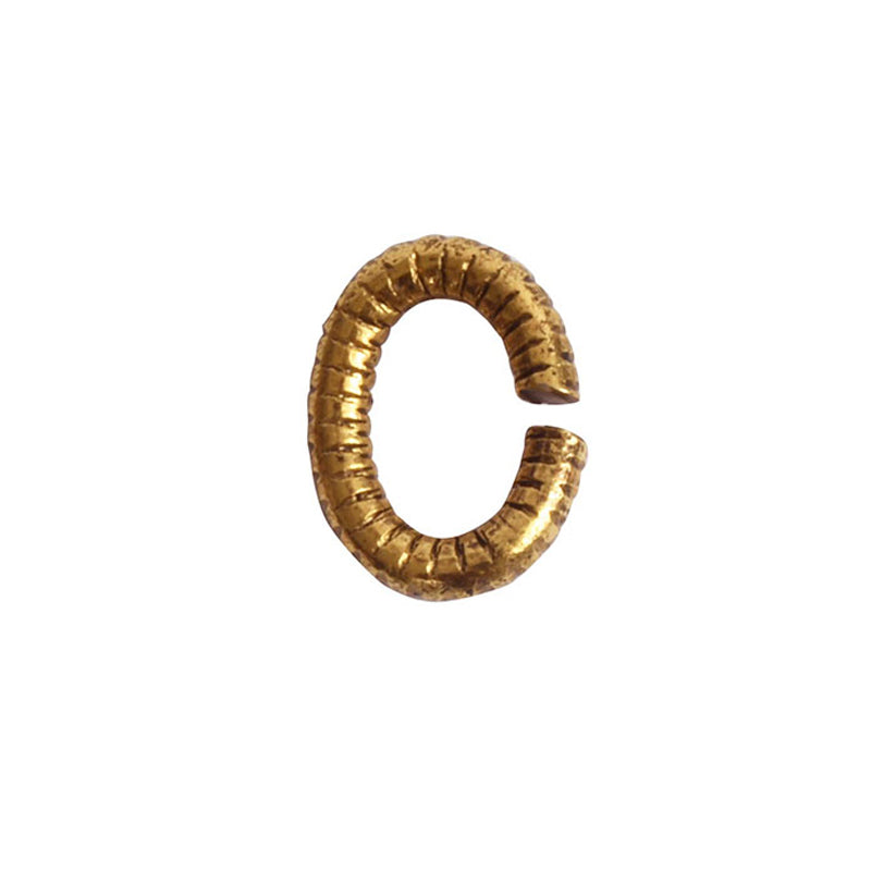 Nunn Design-Findings-6mm Oval Textured Open Jump Ring-16 Gauge-Antique Gold