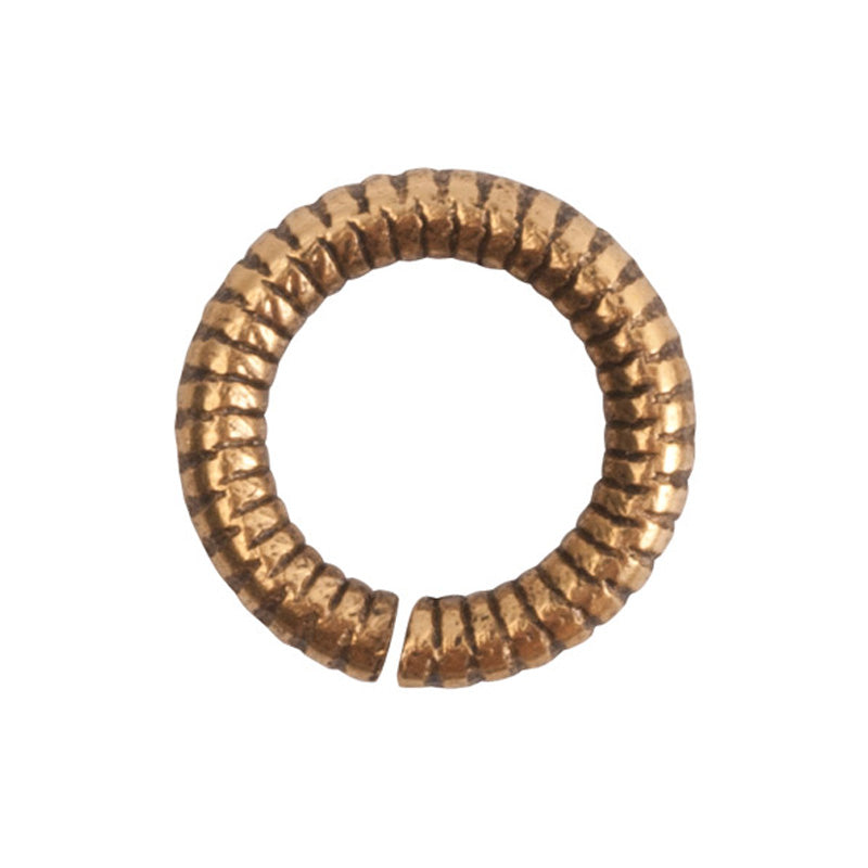 Nunn Design-Findings-6mm Round Textured Open Jump Ring-16 Gauge-Antique Gold