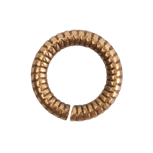 Nunn Design-Findings-6mm Round Textured Open Jump Ring-16 Gauge-Antique Gold