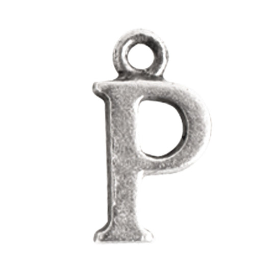 Nunn Design-Pewter-10mm Charm Initial P
