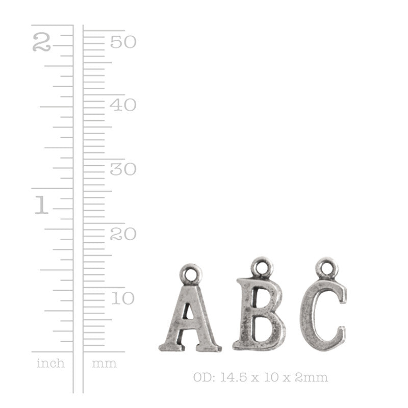 Nunn Design-Pewter-10mm Charm Initial K