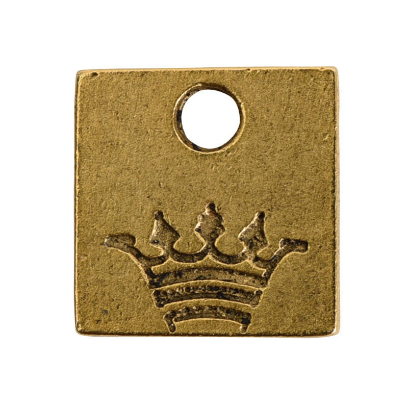Nunn Design-Pewter-12mm Mini Square Crown Tag