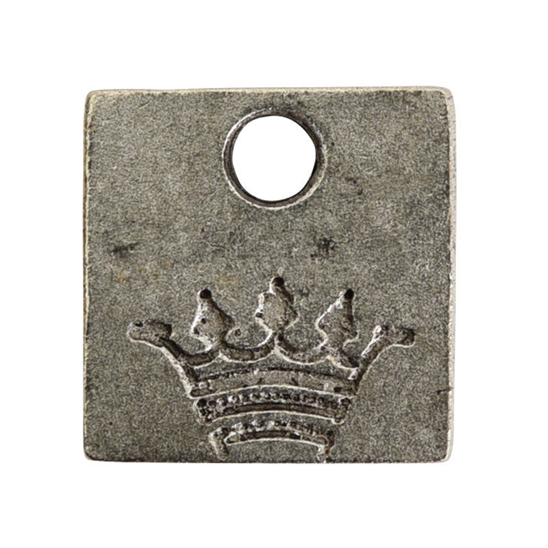 Nunn Design-Pewter-12mm Mini Square Crown Tag-Antique Silver