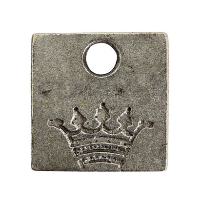 Nunn Design-Pewter-12mm Mini Square Crown Tag-Antique Silver